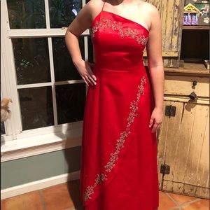 Red Silk Formal Gown